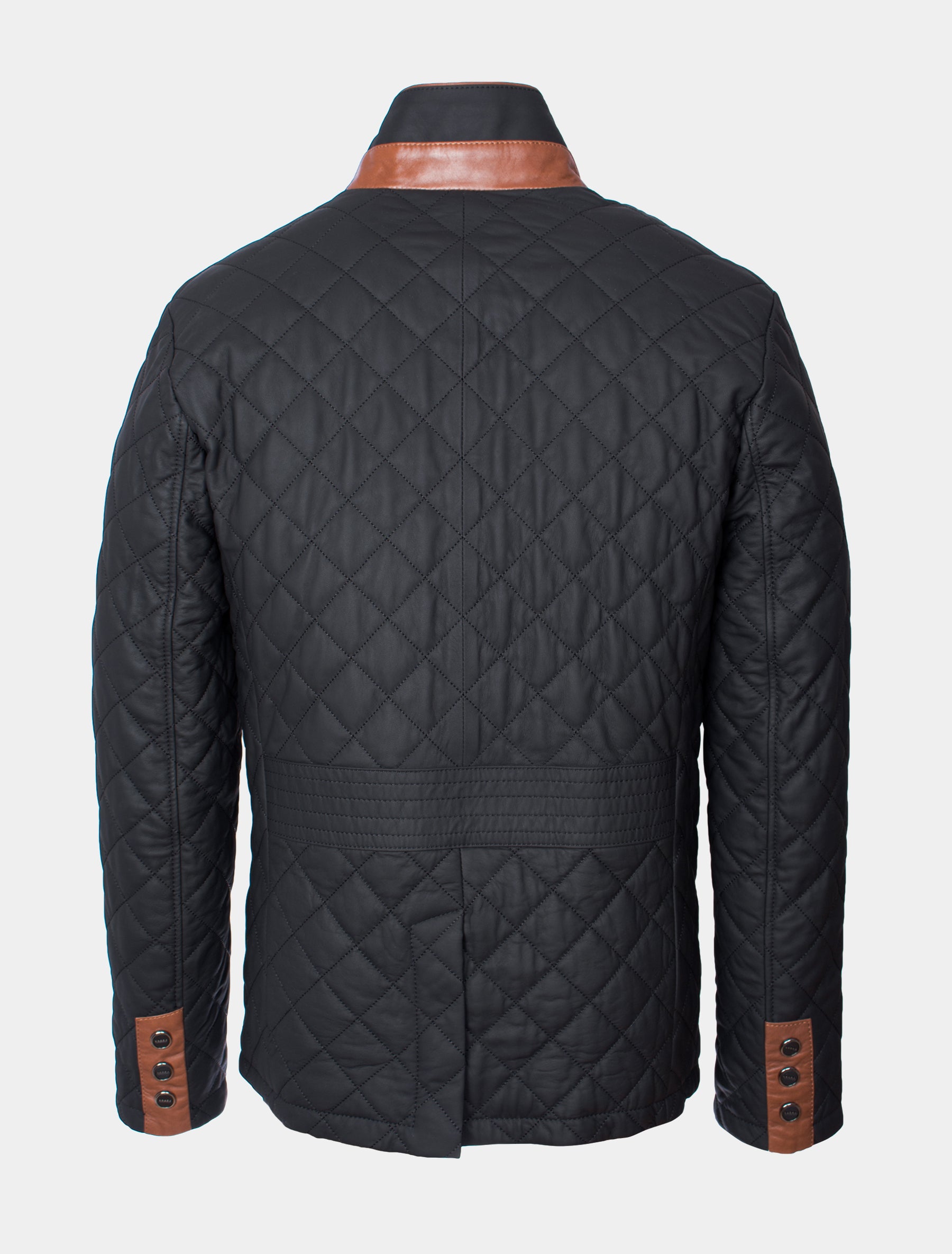 Leno - Lederjacke gesteppt - schwarz braun