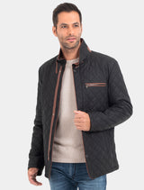 Leno - Lederjacke gesteppt - schwarz braun