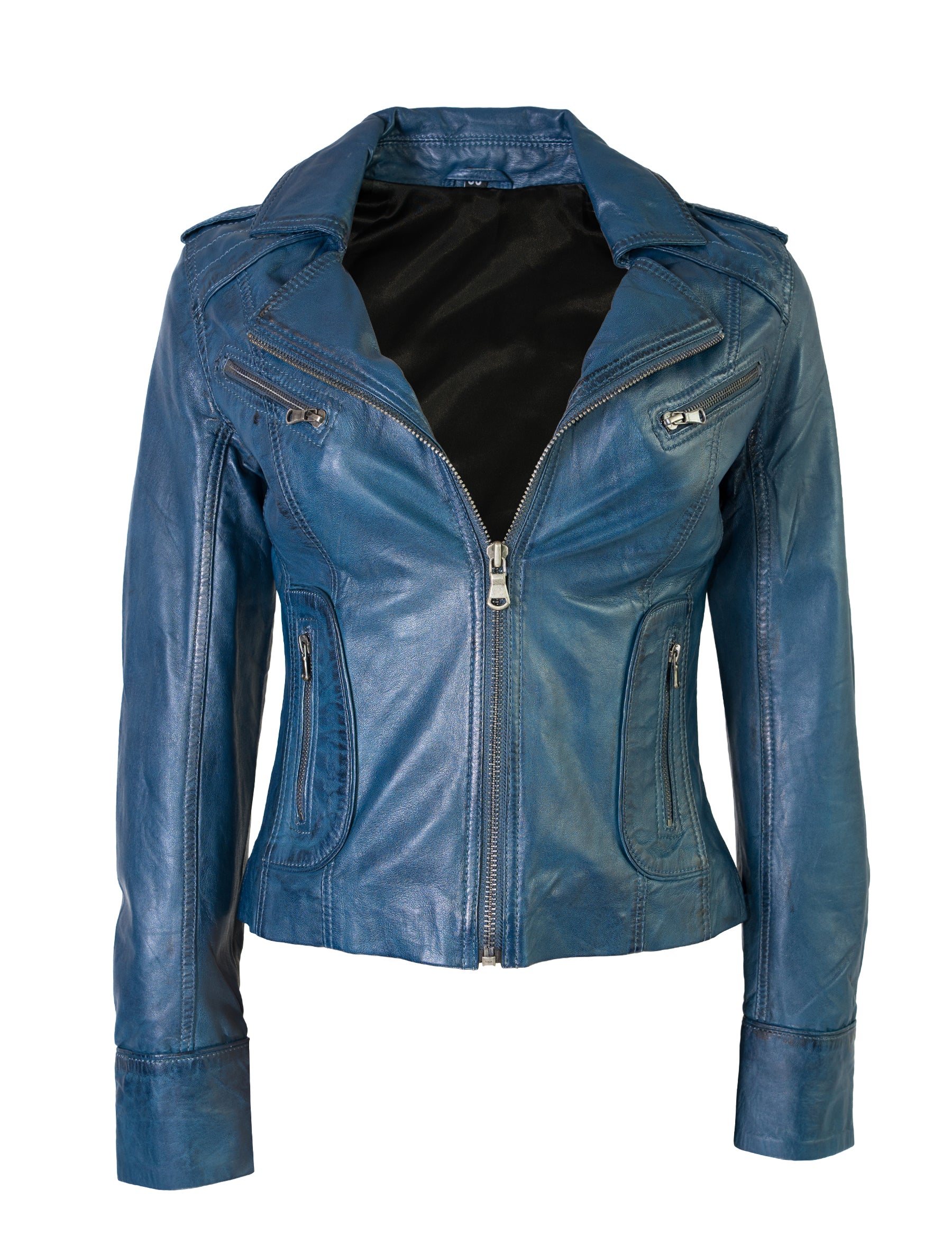 Mariah - Lederjacke - royalblau