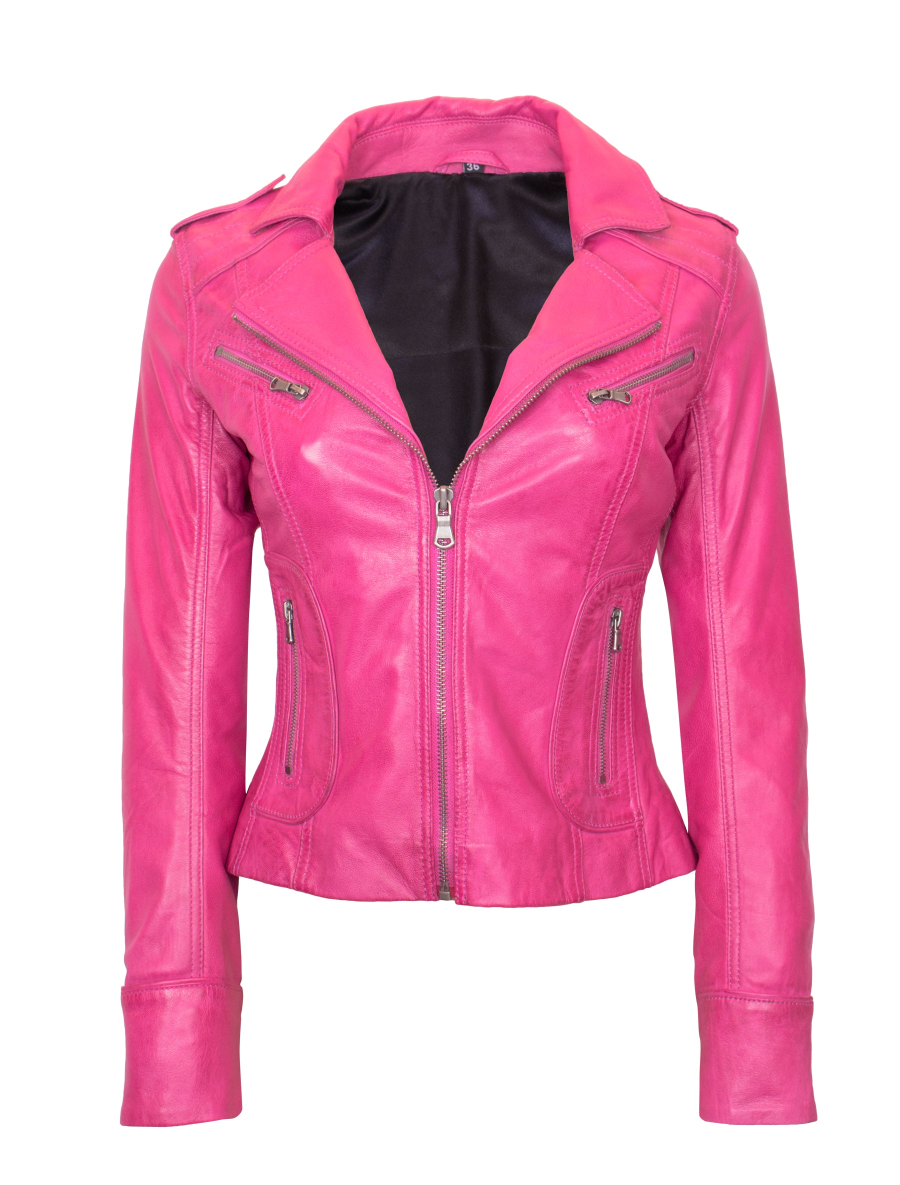 Mariah - Lederjacke - shocking pink