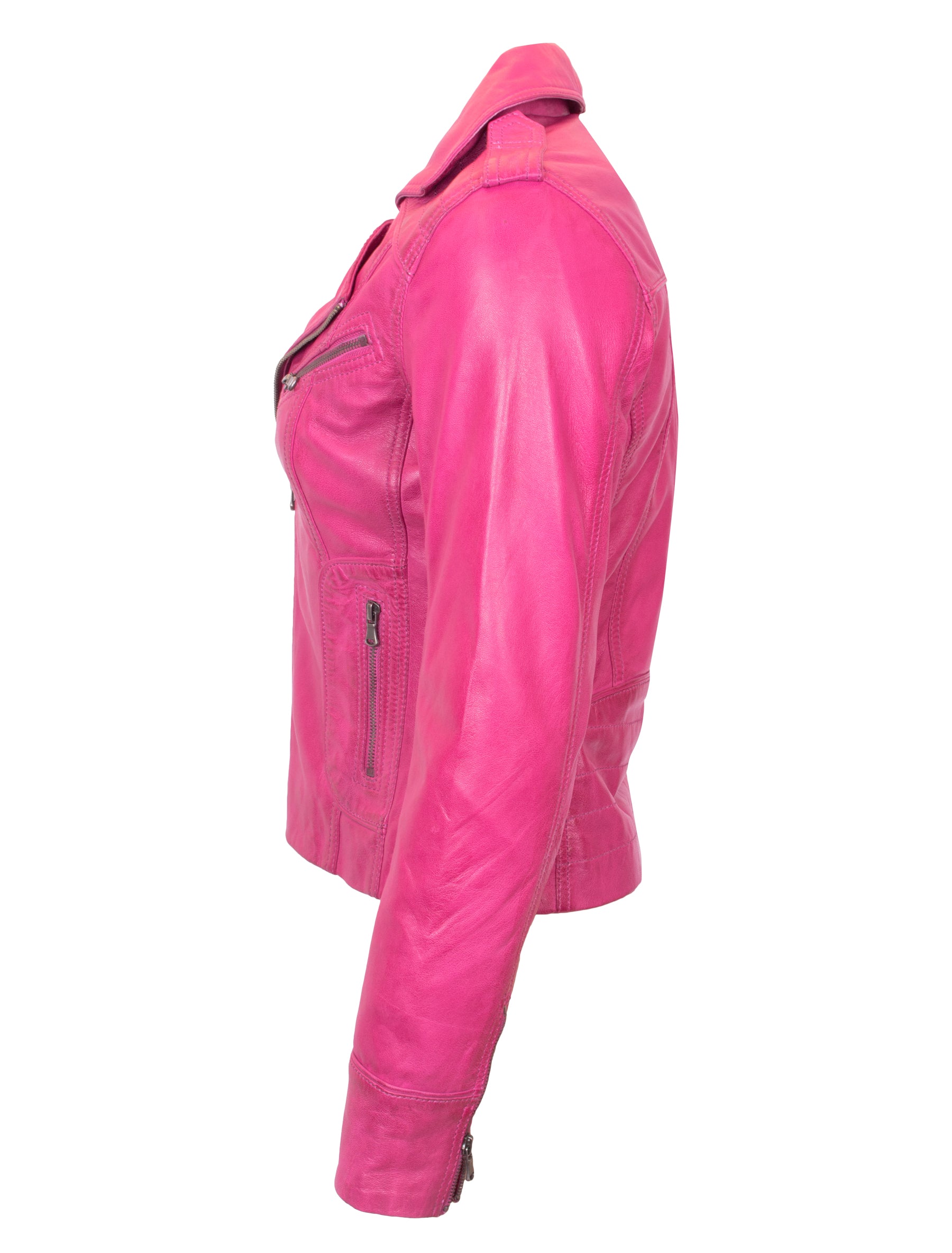 Mariah - Lederjacke - shocking pink