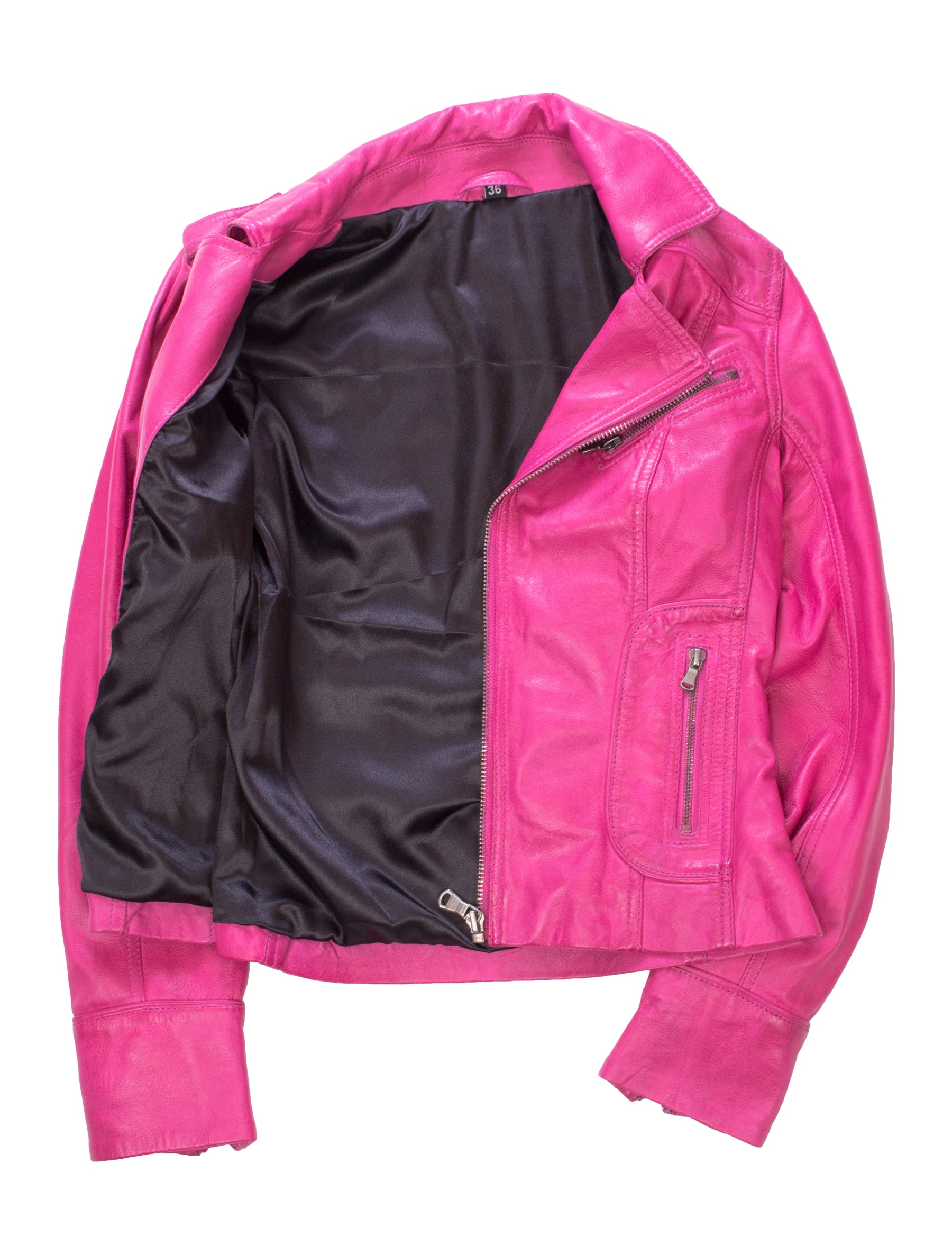 Mariah - Lederjacke - shocking pink