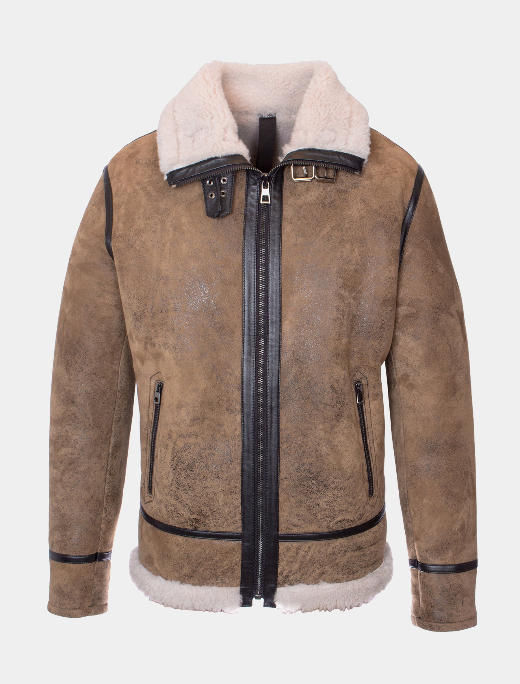Maximilyano - Lammfelljacke - antik beige