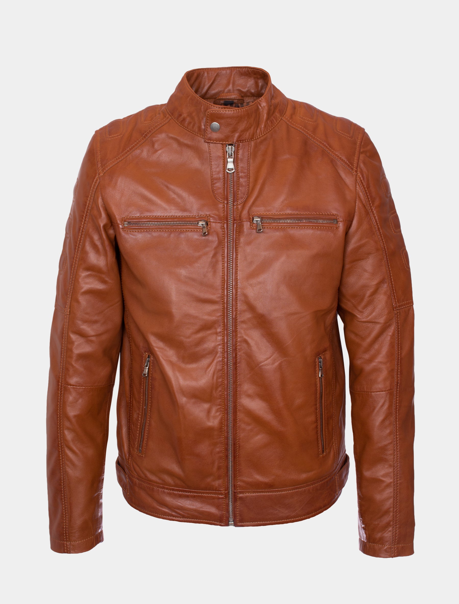 Samu - Lederjacke - cognac