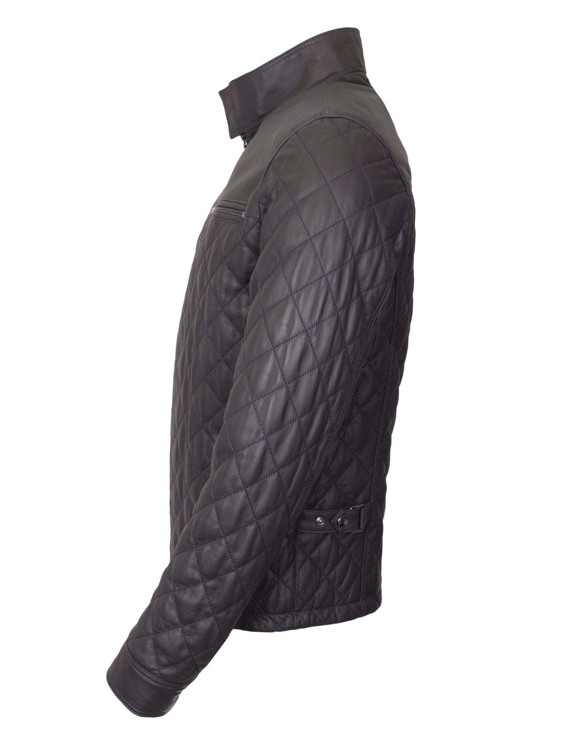 Tale - Lederjacke halb gesteppt - dunkelblau