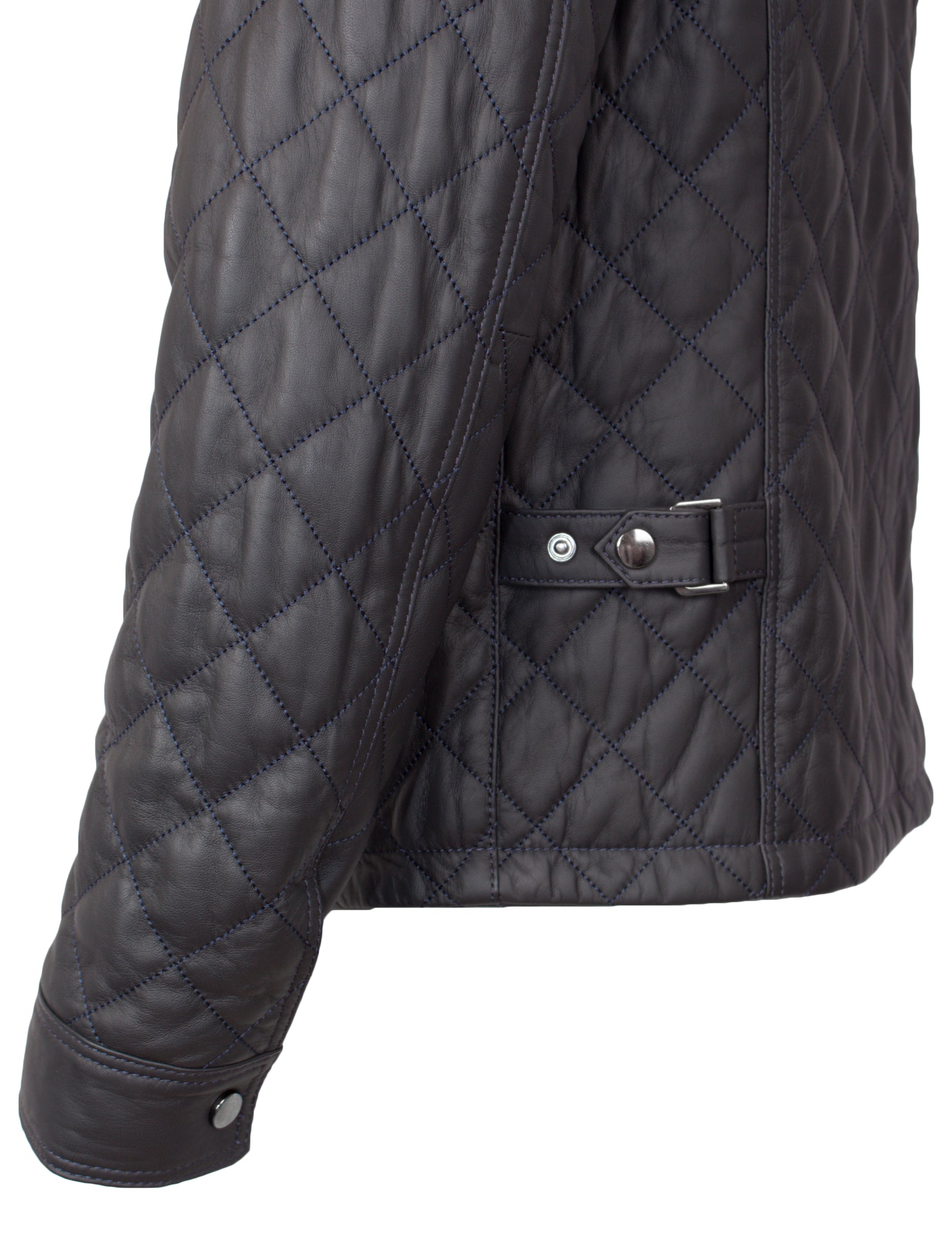 Tale - Lederjacke halb gesteppt - dunkelblau