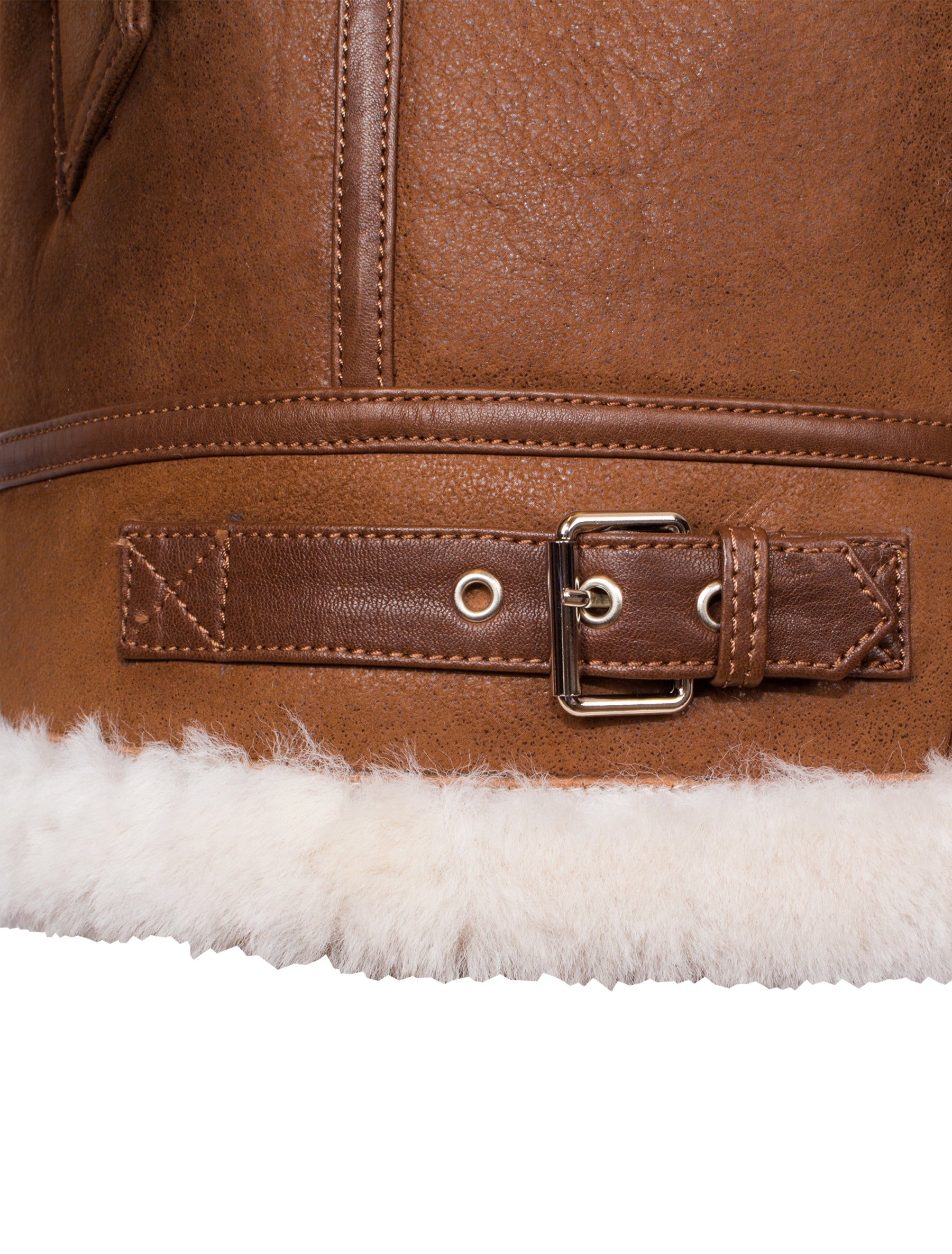 Vonrock - Lammfelljacke - cognac